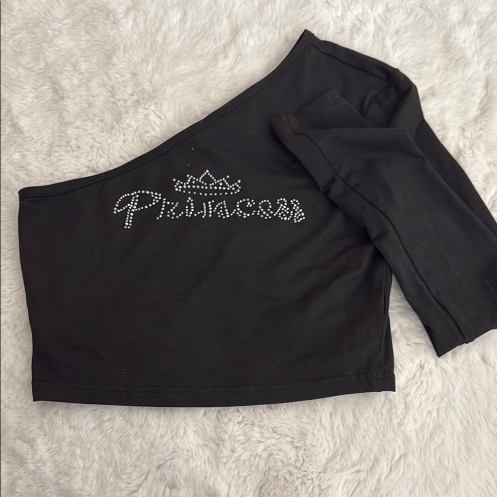 Prince Black Off-Shoulder Top